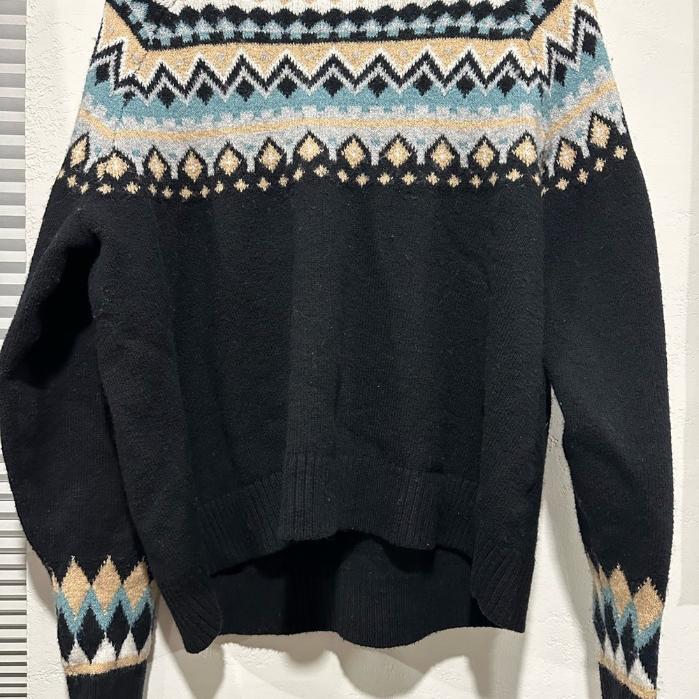 Caslon Black and Blue Patterned Sweater